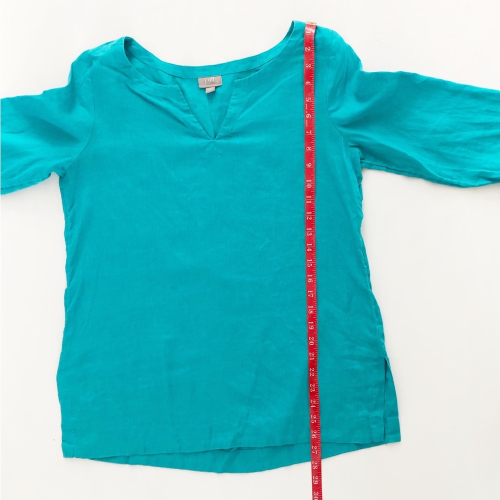 J. Jill 100% Linen Turquoise Tunic Top Size Small - Picture 7 of 8